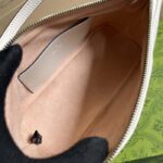 Gucci Women GG Marmont Shoulder Bag White Matelassé Chevron Leather Double G – Image 10