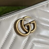 Gucci Women GG Marmont Shoulder Bag White Matelassé Chevron Leather Double G (5)