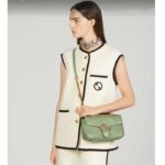 Gucci Women GG Marmont Small Shoulder Bag Sage Green Matelassé Chevron Heart - Bild 13