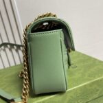 Gucci Women GG Marmont Small Shoulder Bag Sage Green Matelassé Chevron Heart - Bild 8