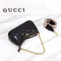 Gucci Women GG Matelassé Handbag Black GG Matelassé Leather Double G (1)