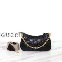 Gucci Women GG Matelassé Handbag Black GG Matelassé Leather Double G (1)