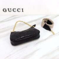 Gucci Women GG Matelassé Handbag Black GG Matelassé Leather Double G (1)