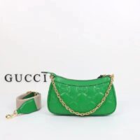 Gucci Women GG Matelassé Handbag Green GG Matelassé Leather Double G (7)