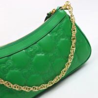 Gucci Women GG Matelassé Handbag Green GG Matelassé Leather Double G (7)