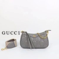 Gucci Women GG Matelassé Handbag Grey GG Matelassé Leather Double G (1)