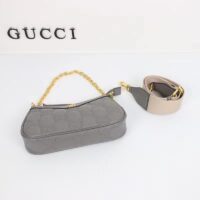 Gucci Women GG Matelassé Handbag Grey GG Matelassé Leather Double G (1)