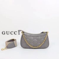 Gucci Women GG Matelassé Handbag Grey GG Matelassé Leather Double G (1)