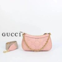 Gucci Women GG Matelassé Handbag Pink GG Matelassé Leather Double G (7)
