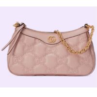 Gucci Women GG Matelassé Handbag Pink GG Matelassé Leather Double G (7)