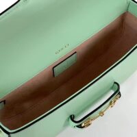 Gucci Women Horsebit 1955 Small Shoulder Bag Light Green Leather (8)