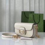 Gucci Women Horsebit 1955 Small Shoulder Bag White Leather – Image 5
