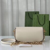 Gucci Women Horsebit 1955 Small Shoulder Bag White Leather (1)