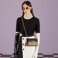 Gucci Women Padlock Mini Shoulder Bag Beige Ebony GG Supreme Canvas (2)