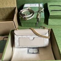 Gucci Women Padlock Mini Shoulder Bag Beige White GG Supreme Canvas (1)