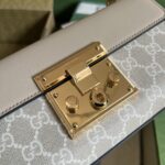Gucci Women Padlock Mini Shoulder Bag Beige White GG Supreme Canvas - Image 10