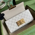 Gucci Women Padlock Mini Shoulder Bag Beige White GG Supreme Canvas - Image 5
