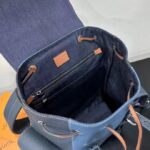Louis Vuitton LV Unisex Christopher MM Backpack Denim Blue Navy Taurillon Leather - immagine 6