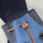 Louis Vuitton LV Unisex Christopher MM Backpack Denim Blue Navy Taurillon Leather - immagine 7