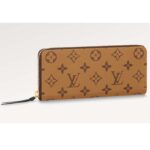 Louis Vuitton LV Unisex Clémence Wallet Brown Monogram Reverse Coated Canvas