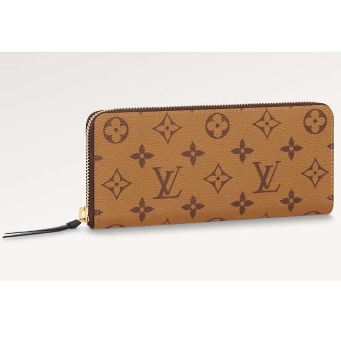 Louis Vuitton LV Unisex Clémence Wallet Brown Monogram Reverse Coated Canvas
