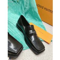 Louis Vuitton LV Unisex Connelly Flat Loafer Black Glazed Calf Leather Outsole (4)