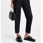 Louis Vuitton LV Unisex Cosy Flat Comfort Clog Black Monogram-Embossed Calf Leather – Image 12