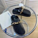 Louis Vuitton LV Unisex Cosy Flat Comfort Clog Black Monogram-Embossed Calf Leather – Image 2