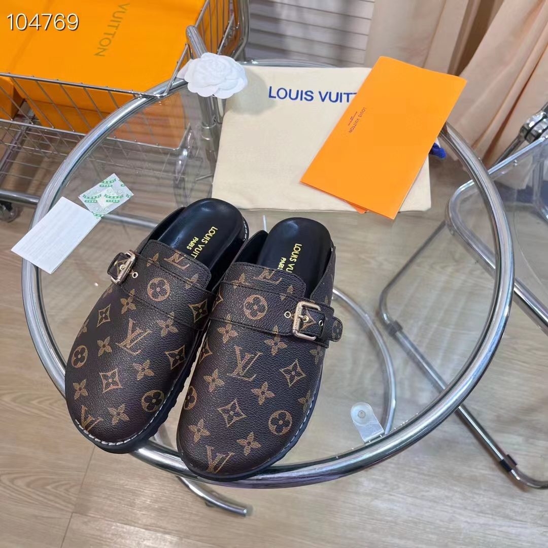 Louis Vuitton LV Cosy Flat Comfort Clog Cacao. Size 38.5