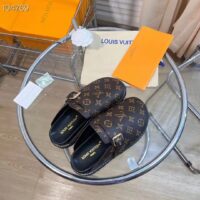 Louis Vuitton LV Unisex Cosy Flat Comfort Clog Cacao Brown Patent Monogram Canvas (10)