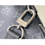 Louis Vuitton LV Unisex Duo Sling Bag Black Monogram Coated Canvas Taiga Cowhide Leather - Image 9
