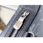 Louis Vuitton LV Unisex Duo Sling Bag Black Monogram Coated Canvas Taiga Cowhide Leather - Image 8