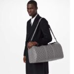 Louis Vuitton LV Unisex Keepall Bandoulière 50 Bag Anthracite Gray Monogram Shadow Calf Leather – Image 15