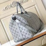 Louis Vuitton LV Unisex Keepall Bandoulière 50 Bag Anthracite Gray Monogram Shadow Calf Leather – Image 5