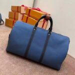 Louis Vuitton LV Unisex Keepall Bandoulière 50 Travel Bag Denim Blue Cowhide Leather - Imagen 3
