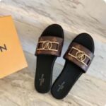 Louis Vuitton LV Women Lock It Flat Mule Brown Patent Monogram Canvas Leather - immagine 4