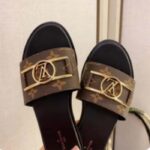 Louis Vuitton LV Women Lock It Flat Mule Brown Patent Monogram Canvas Leather - immagine 11