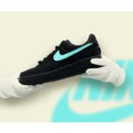 Louis Vuitton LV Unisex Nike Air Force 1 Sneaker Black Monogram Embossed Calf Leather - immagine 6