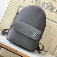 Louis Vuitton LV Unisex Takeoff Backpack Gray Aerogram Cowhide Leather (5)