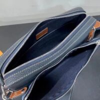 Louis Vuitton LV Unisex Trio Messenger Bag Blue Navy Cowhide Leather (9)