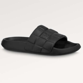 Louis Vuitton LV Unisex Waterfront Mule Black Maxi Damier Rubber Waterproof Rubber
