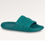 Louis Vuitton LV Unisex Waterfront Mule Laguna Blue Maxi Damier Rubber Waterproof Rubber