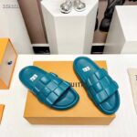 Louis Vuitton LV Unisex Waterfront Mule Lagoon Blue Maxi Damier Rubber Waterproof Rubber - Imagen 3