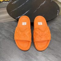 Louis Vuitton LV Unisex Waterfront Mule Orange Monogram Embossed Rubber Waterproof (10)