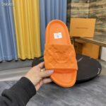 Louis Vuitton LV Unisex Waterfront Mule Orange Monogram Embossed Rubber Waterproof – Image 7