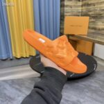 Louis Vuitton LV Unisex Waterfront Mule Orange Monogram Embossed Rubber Waterproof – Image 8