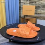 Louis Vuitton LV Unisex Waterfront Mule Orange Monogram Embossed Rubber Waterproof – Image 3