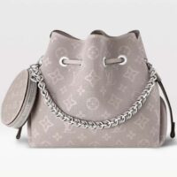 Louis Vuitton LV Women Bella Bucket Bag Gray Mahina Perforated Calfskin Leather (2)