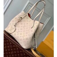 Louis Vuitton LV Women Blossom MM Tote Bag Beige Mahina Perforated Calfskin Leather (6)