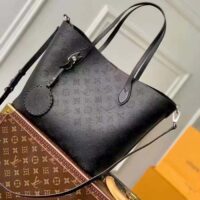 Louis Vuitton LV Women Blossom MM Tote Bag Black Mahina Perforated Calfskin Leather (1)